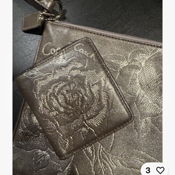 Coach Tan Floral Crossbody Bag w/Wallet - Picture 8 of 9